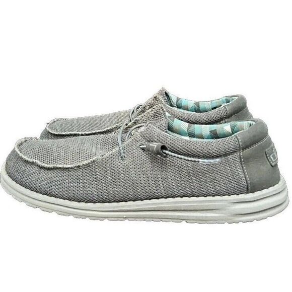 Hey Dude Wally Sox Charcoal Gray Slip on Loafers Shoes Men's Size 12 - Picture 1 of 8